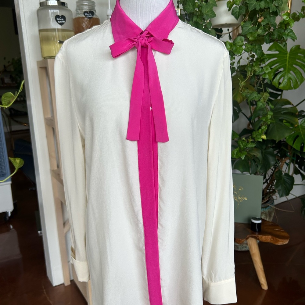 Prada Milano Silk Contrast Blouse - Large